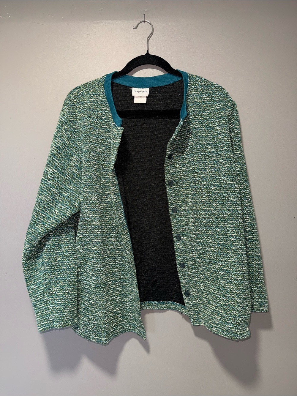 BonWorth Tweed Button-Front Women's Cardigan Sweater